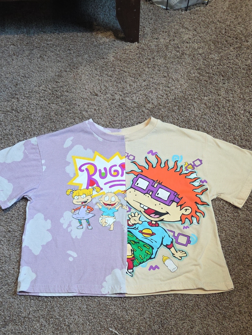 Nickelodeon Rugrats Split Lavender & Cream Crop Graphic Tee